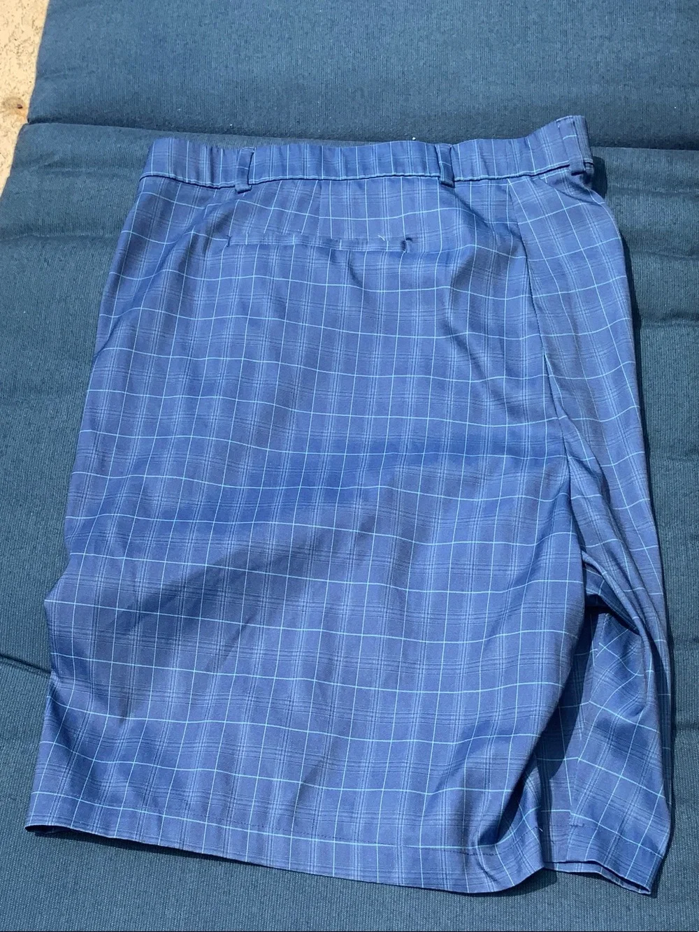 2 pair Callaway flat front shorts - Blue Windowpane & black